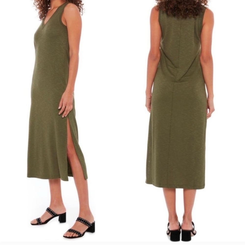 Paige Olive‎ Green Sleeveless Midi Tank Sweater Dress